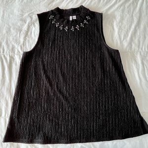 Elle embellished mock neck top, xl
